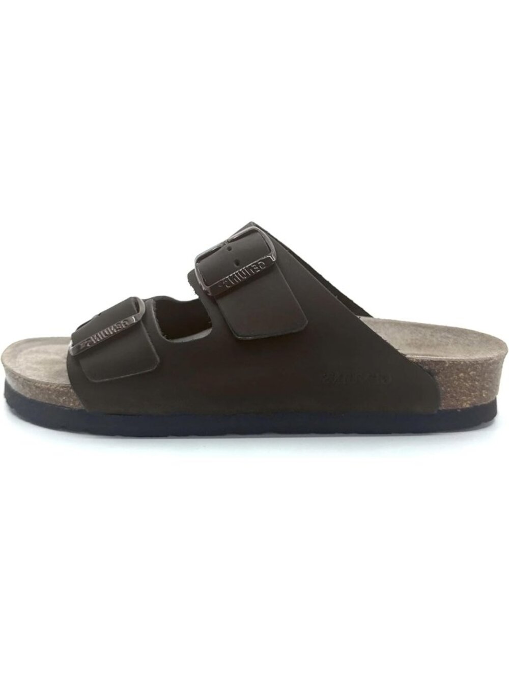 Comfortable Oiled Leather Sandals with Cork Footbed, Adjustable Buckle